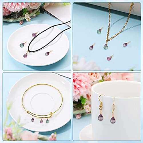 DanLingJewelry 25pcs Natural Fluorite Pendants Teardrop Stone Pendants Reiki Healing Chakra Gemstone Rock Charms for Jewelry Crafting - color: 25pcs - Teardrop Ⅳ
