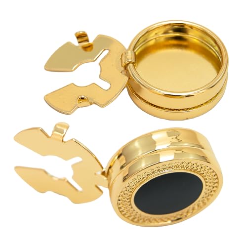 Mens Button Covers Tuxedo Shirt Cufflinks Alternative | Fake cufflinks and alternative fashion jewelry accessories for mens formal business dress shirts suits and groomsmen - color: K Gold B