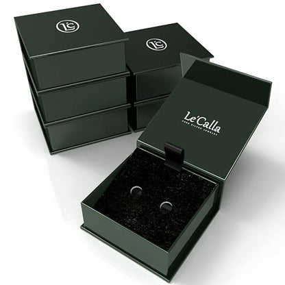 LeCalla 925 Sterling Silver Cufflinks for Men | Cubic Zirconia Square Cuff Links Gifts for Men, Husband | Shirt Cufflinks for Groom - style: PAVE CZ Cufflink
