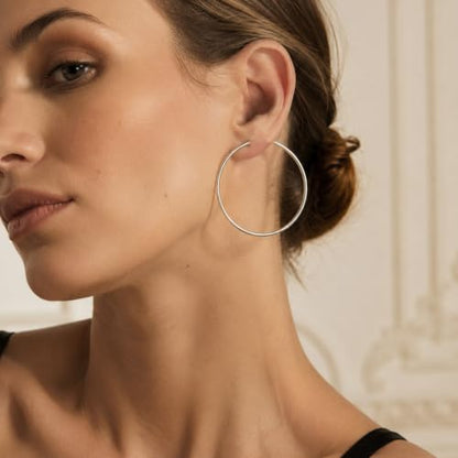 5 Pairs Clip On Hoop Earrings for Women, Silver Gold Clip on Earrings Stainless Steel No Piercing Fake Hoop Earring for Non-Pierced Ears 15mm 30mm 50mm