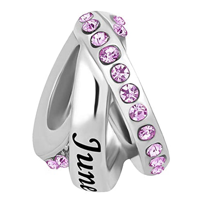 January-December Birthday Charm Compatible with Pandora Bracelets Birthstone Charms for Women Jewelry - style: 6
