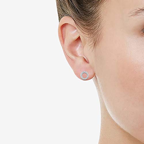 Charm Earrings Hoop set in 925 Sterling Silver for women Open Lotus Flower | Simulated Blue Sapphire | Tiny Lotus | Circle | Climber Crawler - style: Circle