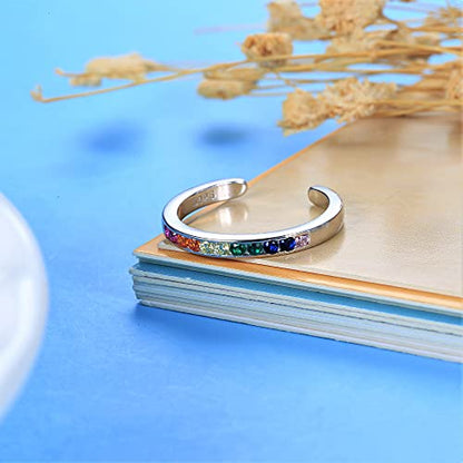 MILACOLATO Toe Rings for Women 925 Sterling Silver Adjustable Toe Ring | Adjustable Open Band Toe Rings, Hypoallergenic Ring for Sensitive Skin, Non Tarnished Waterproof Summer Beach Foot Jewelry - color: Silver-Color Zircon