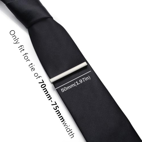 HONEY BEAR 5cm/5.4cm/6cm Mens Tie Clip Bar for Normal Size Steel Business Wedding Gift 1.97"/2.12"/2.36" - style: 5cm Mattes Silver