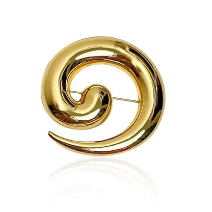 Minimalist Snail Brooch Pin Gold/Silver Plated Twist Lapel Pins Jacket Blazer Suit Hat Bag Accessories Jewelry for Women Men (Golden)
