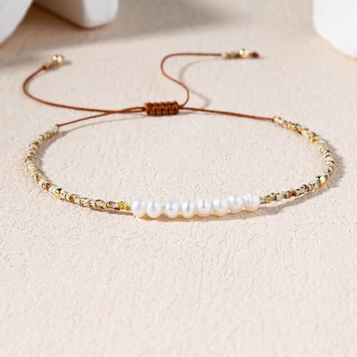 KELITCH Womens Pearl Bracelets Friendship Bracelet Handmade Miyuki Beads Charm Bracelet Holiday Gift - color: B3