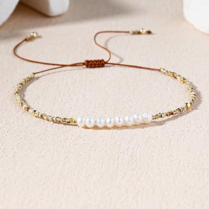 KELITCH Womens Pearl Bracelets Friendship Bracelet Handmade Miyuki Beads Charm Bracelet Holiday Gift - color: B3