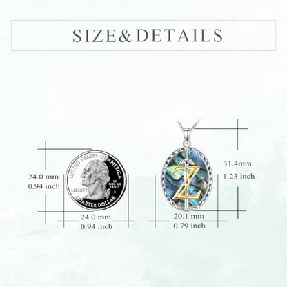 VONALA Artemis's/Poseidon's/Athena's/Weapons Necklace S925 Sterling Silver Plated Abalone Pendant Necklace for Women Men for Women Men - style: Triforce