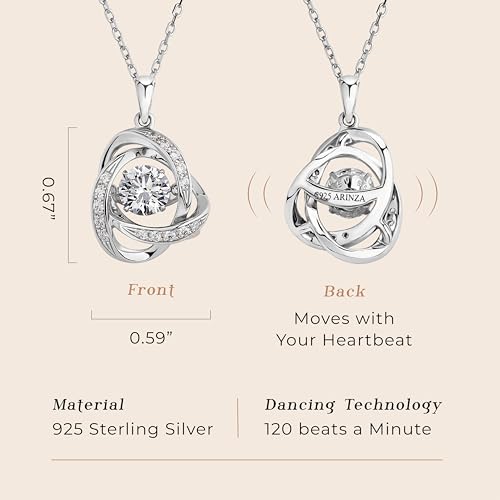 ARINZA Moissanite Necklace for Women, 1 Ct 925 Sterling Silver Dancing Stone Pendant, 18+2 Inch Chain, Valentine’s Day Christmas Gift for Her, Wife, Mom, Anniversary, Birthday - color: 3 Celtic Knot