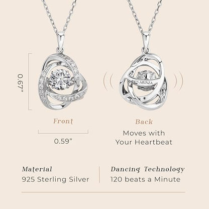 ARINZA Moissanite Necklace for Women, 1 Ct 925 Sterling Silver Dancing Stone Pendant, 18+2 Inch Chain, Valentine’s Day Christmas Gift for Her, Wife, Mom, Anniversary, Birthday - color: 3 Celtic Knot