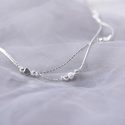 925 Sterling Silver Plated Heart Charm Bracelet for Women - Dainty Chain Love Gift Idea - style: Style7