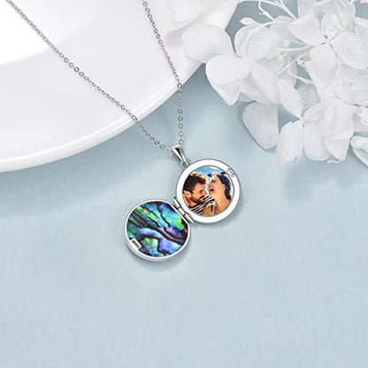 925 Sterling Silver Moon Black Cat Necklace for Women Cat Jewelry - style: G-Black Cat Abalone Locket Necklace
