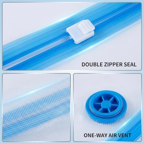 3 Pcs Travel Vacuum Compression Bags, Reusable Clothing Luggage Storage Bags, Essential Travel Items That Can Save Space - color: Transparent, size: 16x20 inch