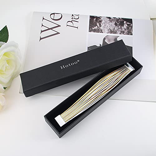 hotoo Leather Wrap Bracelet for Women - color: Gold and silver