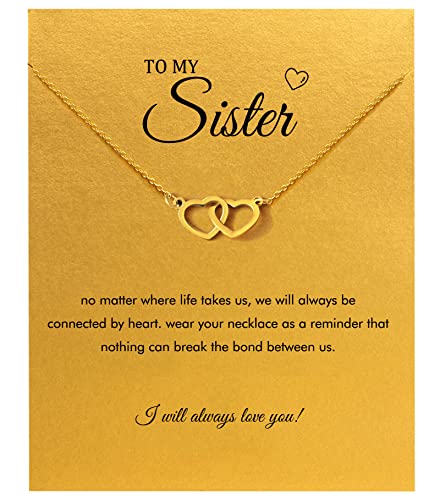 Baydurcan Friendship Anchor Compass Necklace Good Luck Elephant Pendant Chain Necklace with Message Card Gift Card - style: Sister-Double ring