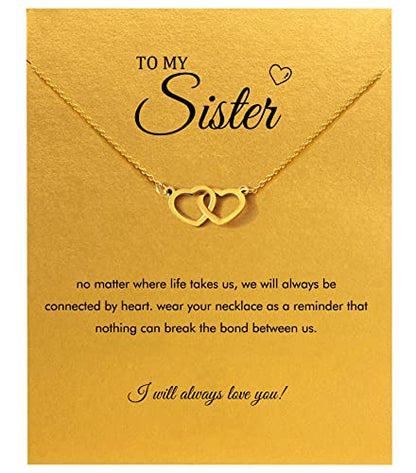 Baydurcan Friendship Anchor Compass Necklace Good Luck Elephant Pendant Chain Necklace with Message Card Gift Card - style: Sister-Double ring