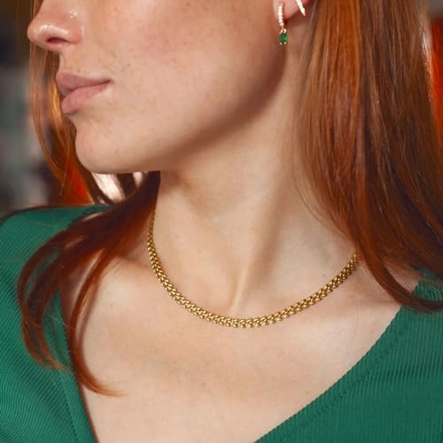 Aobei Pearl 18K Gold Plated Paperclip Chain Choker Satellite Chain Freshwater Cultured Biwa Pearl Pendant Necklace Dainty Turquoise Jewelry for Women - color: 18K Gold Plated Wheat Ears Leaf Chain