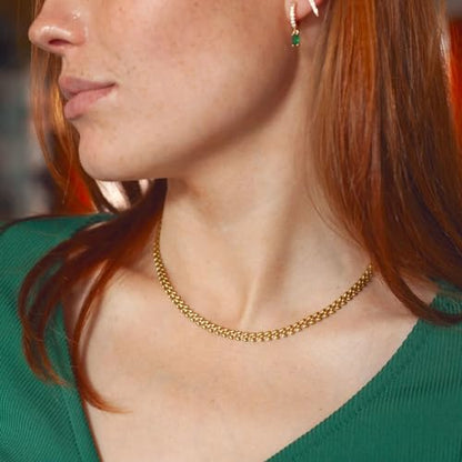 Aobei Pearl 18K Gold Plated Paperclip Chain Choker Satellite Chain Freshwater Cultured Biwa Pearl Pendant Necklace Dainty Turquoise Jewelry for Women - color: 18K Gold Plated Wheat Ears Leaf Chain