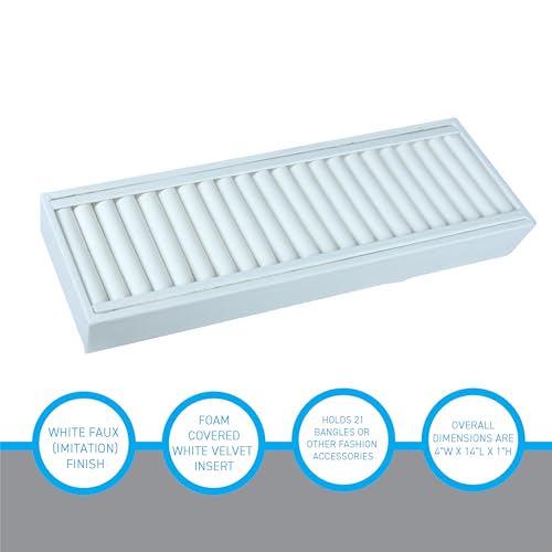 White Velvet Jewelry Trays for Display - Bracelet Tray With 21 Sections - Elegant Tray With Inserts for Organized and Secure Storage