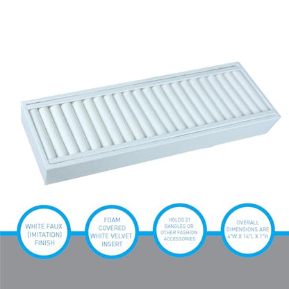 White Velvet Jewelry Trays for Display - Bracelet Tray With 21 Sections - Elegant Tray With Inserts for Organized and Secure Storage