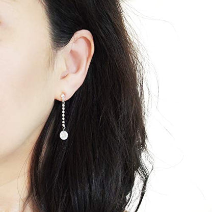 Drop Cubic Zirconia Invisible Clip On Earrings for Women Not Pierced Gold Teardrop Sqaure CZ Crystal Dangle Gold Silver Comfortable Clip On Earrings Bridal Wedding Prom - color: Round Silver