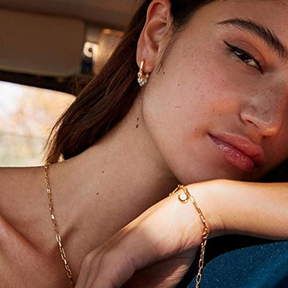 LOYATA Gold Huggie Hoop Earrings 14K Gold Plated Dainty Small Simple Hypoallergenic Jewelry Gift for Women - style: Hoop-Dot