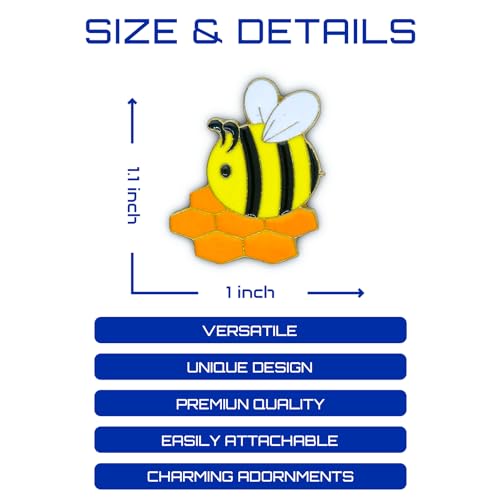 Enamel Pins, Cute Pins for Backpacks, Hat Pins, Novelty Brooch Pins, Backpack Pins, Lapel Pins for Men, Women, Girls, Boys. For Lanyard, Bags, Hats, Caps, Clothing - color: Bee