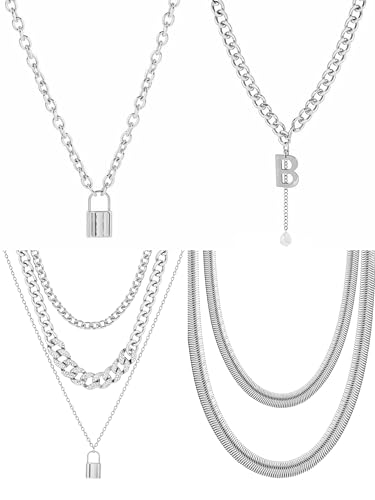 KOSMOS-LI 60 PCS Gold Plated Jewelry Sets with Costume Necklaces, Bracelets, Earrings, Knuckle Rings for Women - color: 43silver