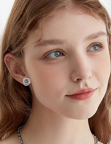 15 Pairs Clip on Earrings for Women Chunky Hoop Clip Earring Round CZ Twist Simulated Pearl Flower Knot No Piercing Fake Stud Earrings Sets Jewelry Gifts Silver Gold Plated - color: B: Silver