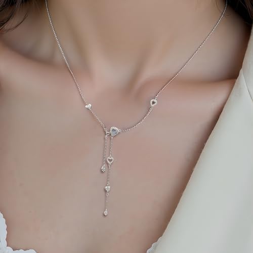 Irregular Heart Necklace for Women Y2k Pink Zircon Pearl Diamond Women's Fashion Pendant Hot Fashion Pink Jewelry for Women - color: Style22