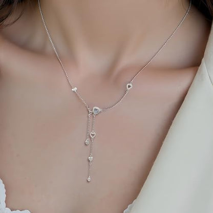 Irregular Heart Necklace for Women Y2k Pink Zircon Pearl Diamond Women's Fashion Pendant Hot Fashion Pink Jewelry for Women - color: Style22
