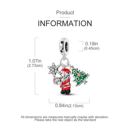 CYCUFF 925 Sterling Silver Charms Suitable for Charm Necklaces, Bracelet Pendants Beads Jewellery Gift for Women - color: Christmas Gift Charms