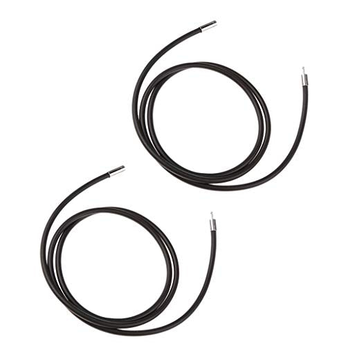2Pcs Necklace Black Cord Rubber 3 mm 20 Inch Jewelry Supply Bayonet Clasp.