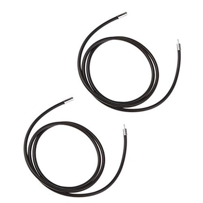 2Pcs Necklace Black Cord Rubber 3 mm 20 Inch Jewelry Supply Bayonet Clasp.