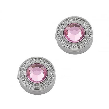 Mens Button Covers Tuxedo Shirt Cufflinks Alternative | Fake cufflinks and alternative fashion jewelry accessories for mens formal business dress shirts suits and groomsmen - color: H Silvery pink