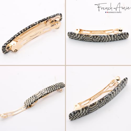 French Amie Bar Opera Small 2 1/4 Inch Hair Clip Barrette | Handmade Cellulose Acetate Automatic Clasp For Women Girls Teens Everyday Style - color: Opera