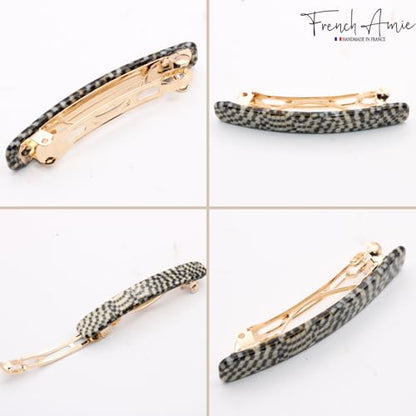 French Amie Bar Opera Small 2 1/4 Inch Hair Clip Barrette | Handmade Cellulose Acetate Automatic Clasp For Women Girls Teens Everyday Style - color: Opera