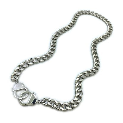 Succuba Stainless Steel Handcuff Choker Necklace Chain Pendant Choker Collar Necklace for Women and Men from 16 to 24 Inches with Box - color: G, size: 16 Inches