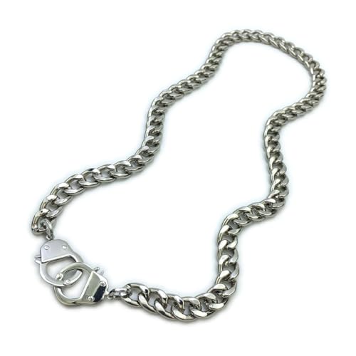 Succuba Stainless Steel Handcuff Choker Necklace Chain Pendant Choker Collar Necklace for Women and Men from 16 to 24 Inches with Box - color: G, size: 20 Inches