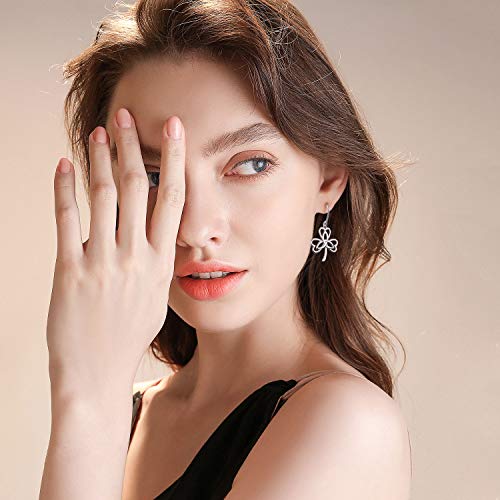 S925 Sterling Silver Celtic Knot Earrings for Women Irish Good Luck Drop Dangle Hook Earrings - style: Dangle Fish Hook - Celtic Clover
