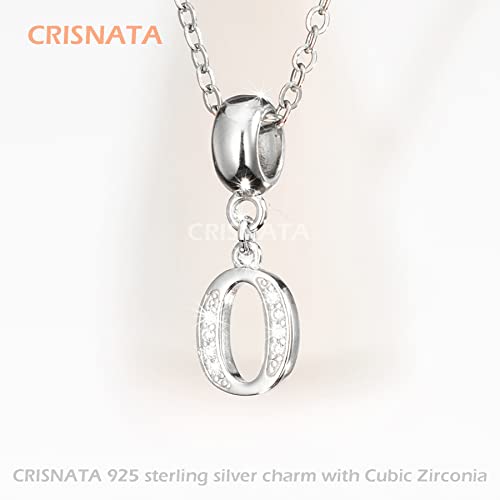 26 Letter Pendant Charms, Polished 925 Sterling Silver Complete Initial A-Z Dangling CZ Stone Alphabet Beads, fits European Bracelet Necklace, Gift for Mother/Father/Daughter/Son/Sister/Aunt - color: Letter O CZ Pendant Charm