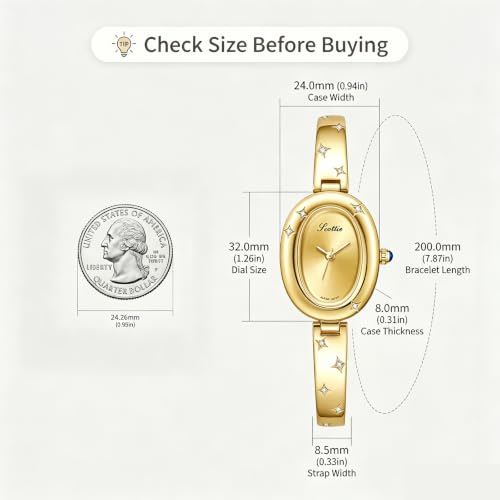 FORSINING Watches for Women, Ladies Quartz Watch Oval Crystal Watch, Japanese Quartz Movement 3ATM Waterproof Fashion Female Wrist Watch Luxury Birthday Gifts - color: White