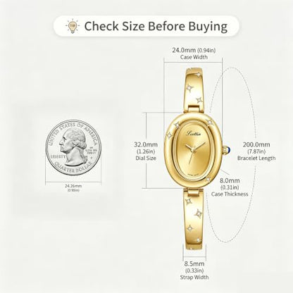 FORSINING Watches for Women, Ladies Quartz Watch Oval Crystal Watch, Japanese Quartz Movement 3ATM Waterproof Fashion Female Wrist Watch Luxury Birthday Gifts - color: White