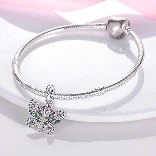 Pandach Animal Charm Bead fits Charms Bracelets for Woman-925 Sterling Silver Dangle Pendant Bead,Jewelry Beads Gifts for Women Bracelet&Necklace - style: AAAAA Zirconia Butterfly Pendants