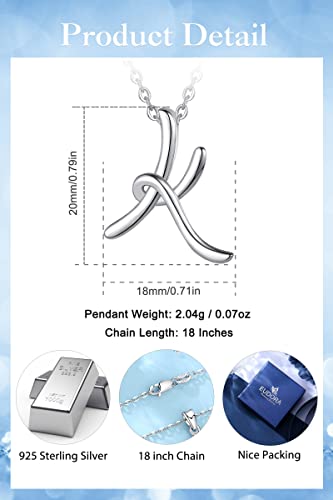 EUDORA Sterling Silver Initial Necklaces for Women, Classic 26 Letter Neckless Gifts for Girls, Sister, Mother Daughter, 18 inch Chain - style: K