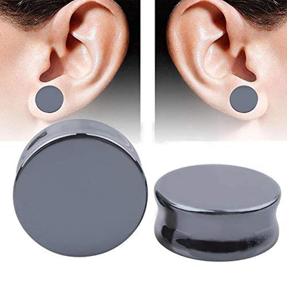 2 Pcs Opalite Organic Stone Ear Gauges Earrings Plugs Jewelry 5mm(4g) - size: 22mm(7/8")