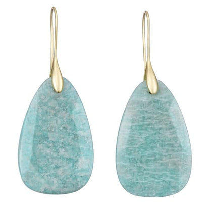 Boho Multiple Style Natural Stone Earrings for Women Unique Healing Gemstone Energy Hypoallergenic Lightweight Dangle Drop Earrings Multiple Styles Earrings Jewelry for Birthday Party Gift - style: Amazonite- Gold Hook