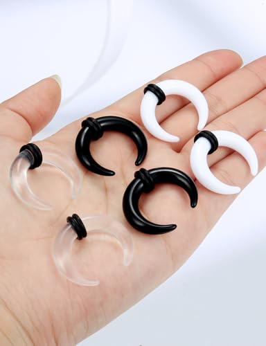 14-00G Ears Gauges Tunnels Plugs for Women Acrylic Buffalo Pincher Ear Gauge Septum Stretching Kit Nose Piercing Kit Earring Expander Stretcher Earrings Piercing Jewelry for Women Men - style: 2G Tapers
