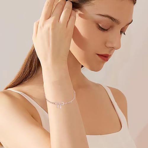 925 Sterling Silver Bracelets for Women Adjustable Love Heart Charm Chain Bracelets Fashion Jewelry Valentine's Day Gifts for Your Lover - color: 2-Silver