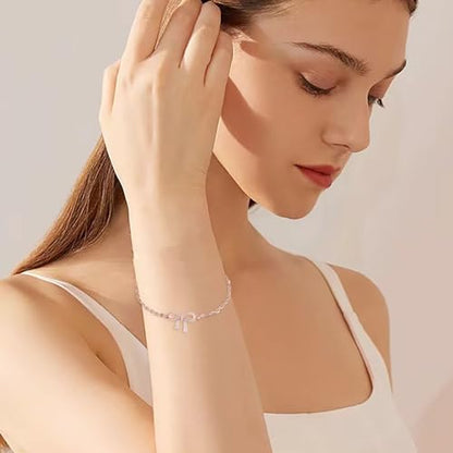 925 Sterling Silver Bracelets for Women Adjustable Love Heart Charm Chain Bracelets Fashion Jewelry Valentine's Day Gifts for Your Lover - color: 2-Silver